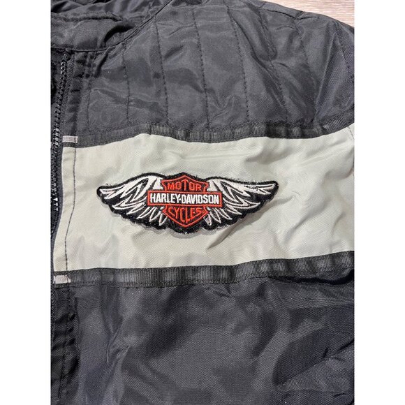 Vintage Harley-Davidson Black & Gray Motorcycle Jacket Large U3 - Picture 2 of 9